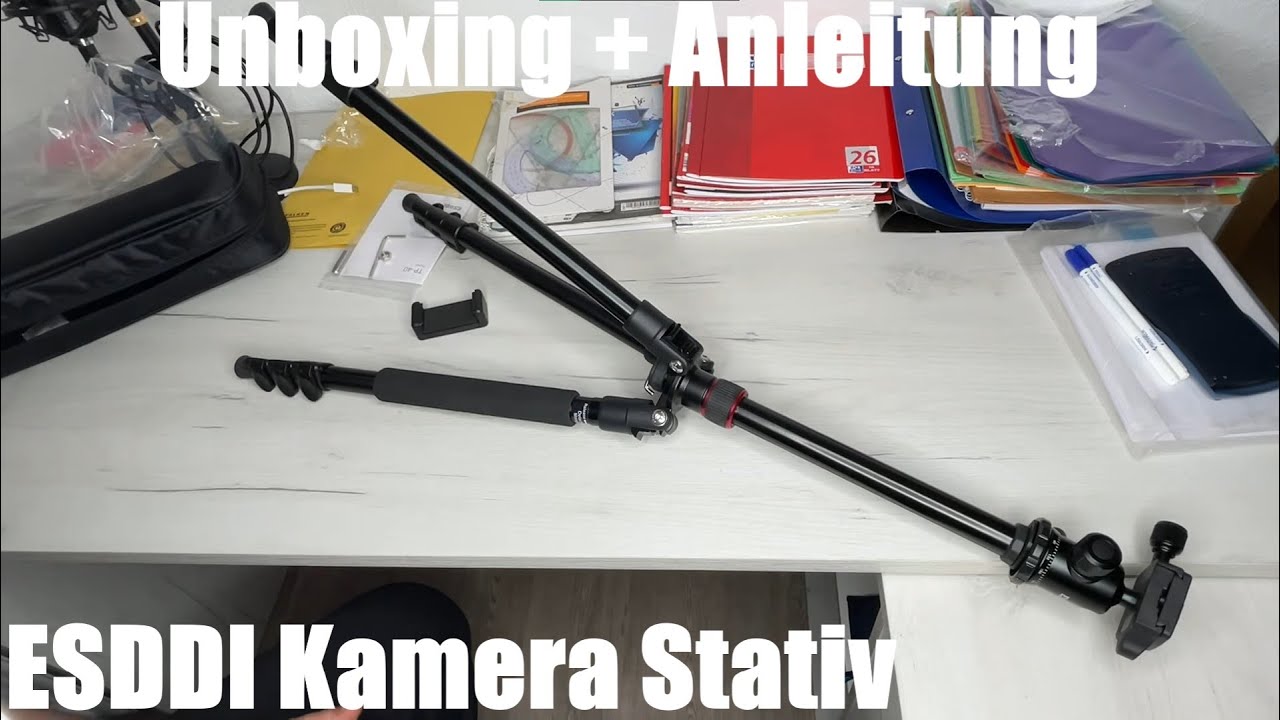 ESDDIPhoto Kamera Stativ Aluminium Fotostativ mit Einbeinstativ, 360&deg; Kugelkopf Unboxing & Anleitung