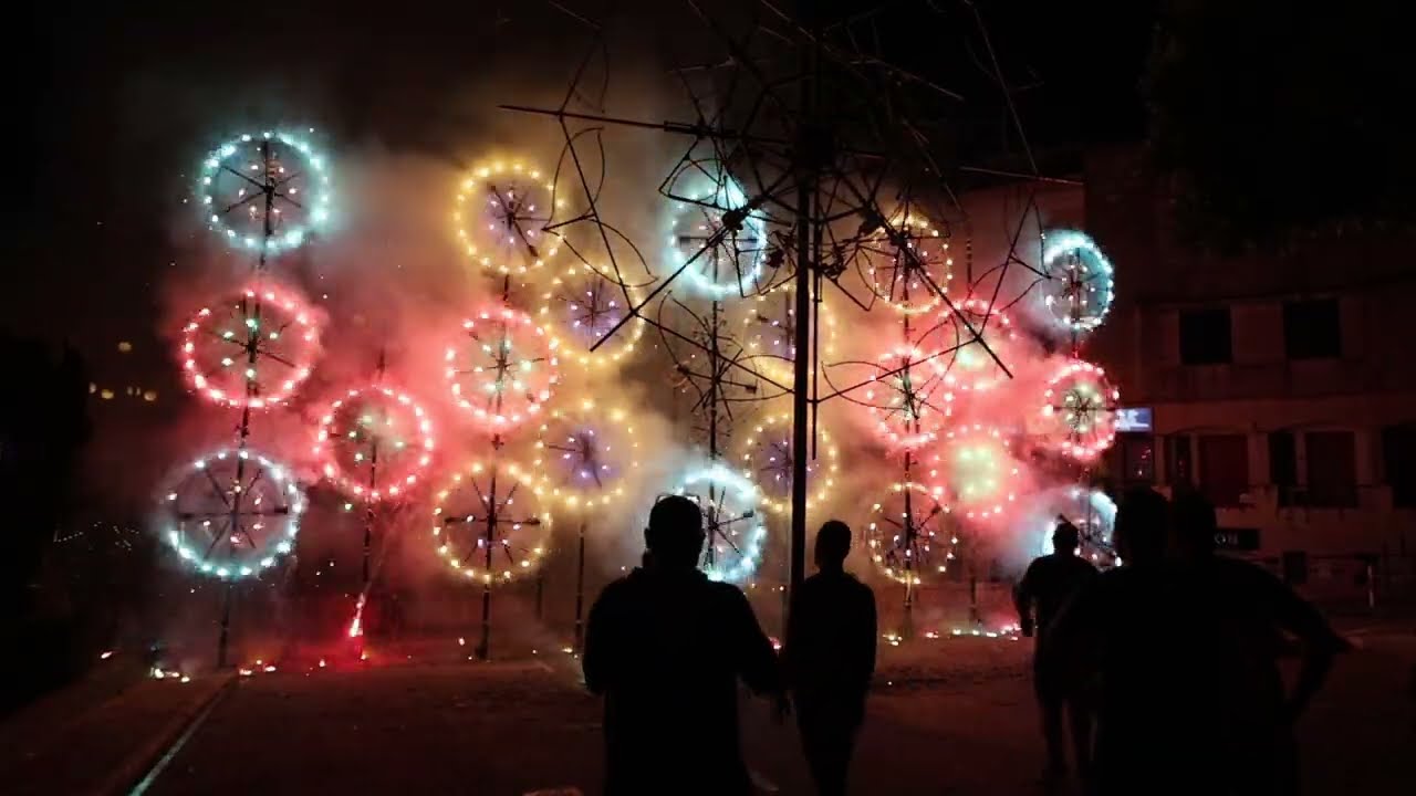 Maltese Syncronised with music Mechanical Grounds Fireworks Structure - Feast of San Gwann 2025