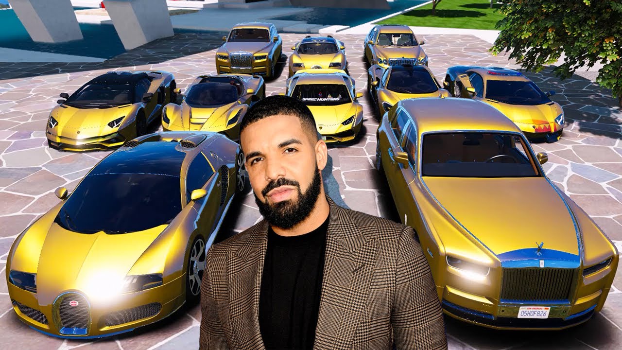 GTA 5 ✪ Stealing Drake's Luxury Cars with Michael ✪ (Real Life Cars #45)