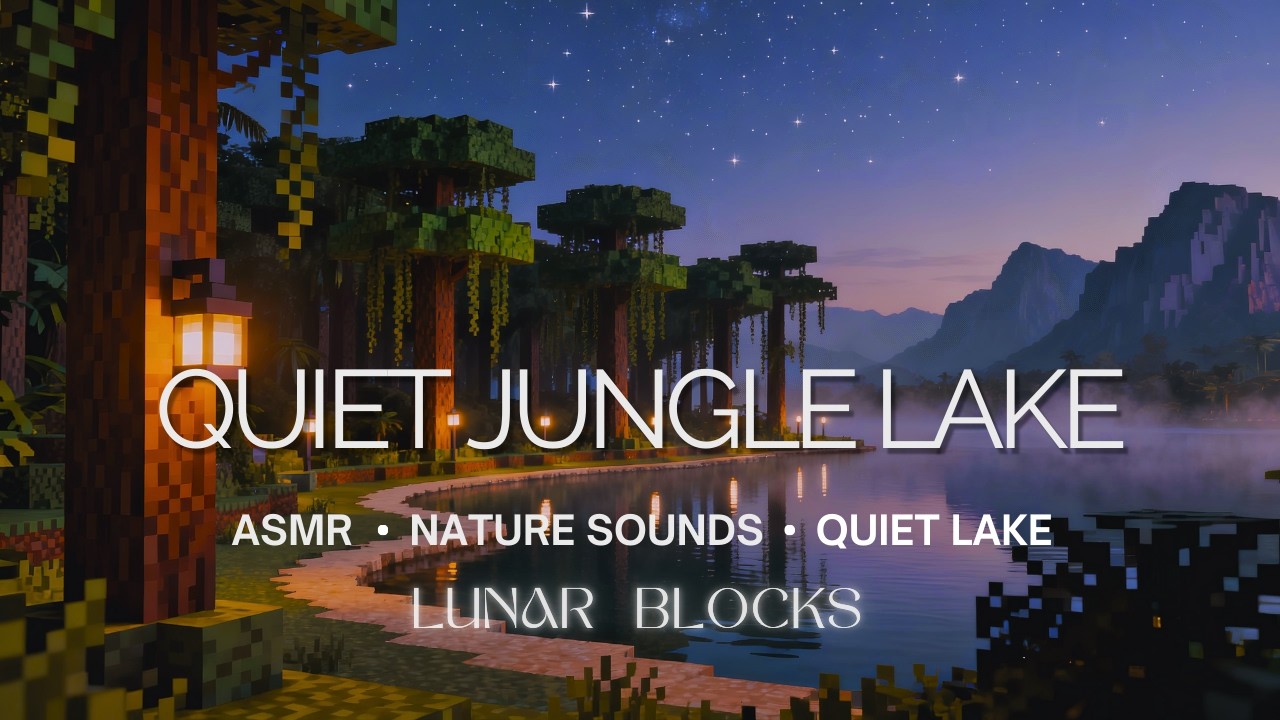Minecraft Pink Night — Jungle Lake & Distant Mountains (ASMR 30 min)