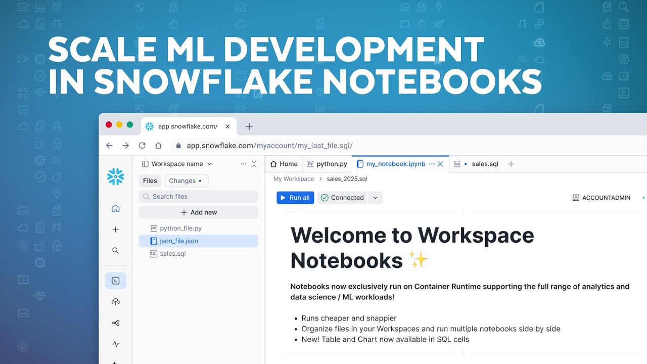 Reimagine ML with New Snowflake Notebooks in Workspaces