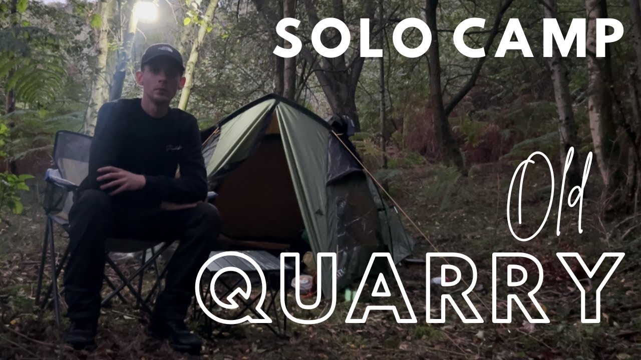 Off-Grid Solo Camp in an Old Quarry