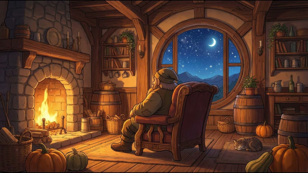 Magical Night at the Inn ✨ Relaxing Celtic Harp & Ethereal Sounds