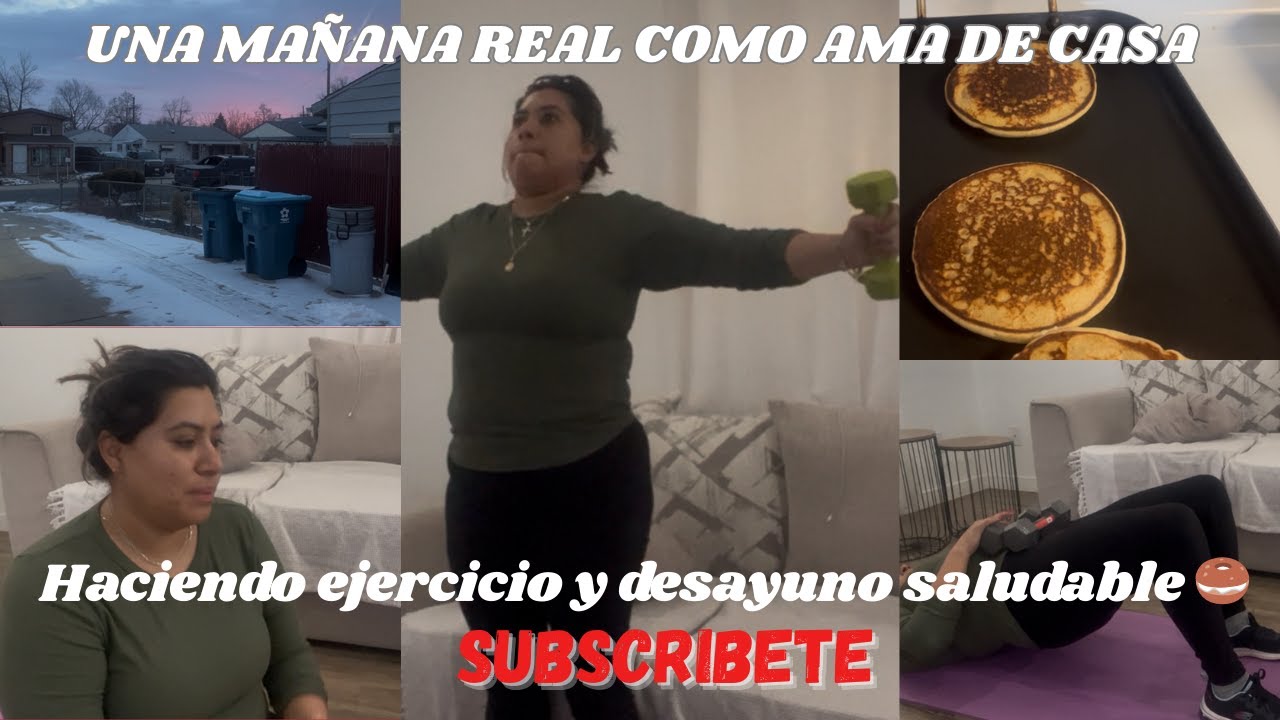 UNA MAÑANA REAL COMO AMA DE CASA ✅ HACIENDO EJERCICIO Y DESAYUNO SALUDABLE🥯