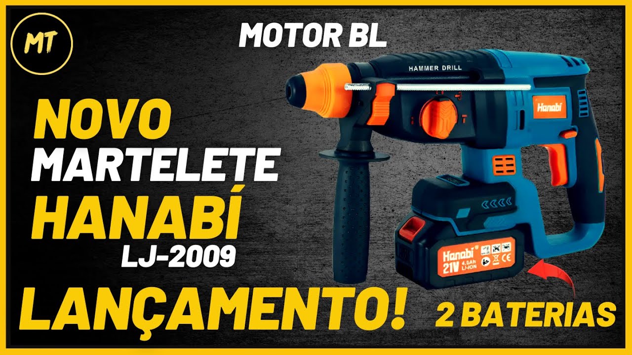 LANÇAMENTO! MARTELETE A BATERIA HANABI 21V BRUSHLESS 3 EM 1 | 2 BATERIAS 4A REAL? - REVIEW COMPLETO!