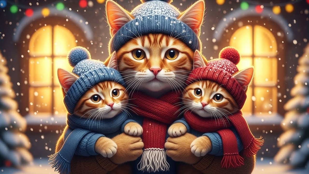 A Mother Cat’s Winter Miracle ❄️❤️  Warm Outfits, Cute Kittens & a Magical Christmas Adventure