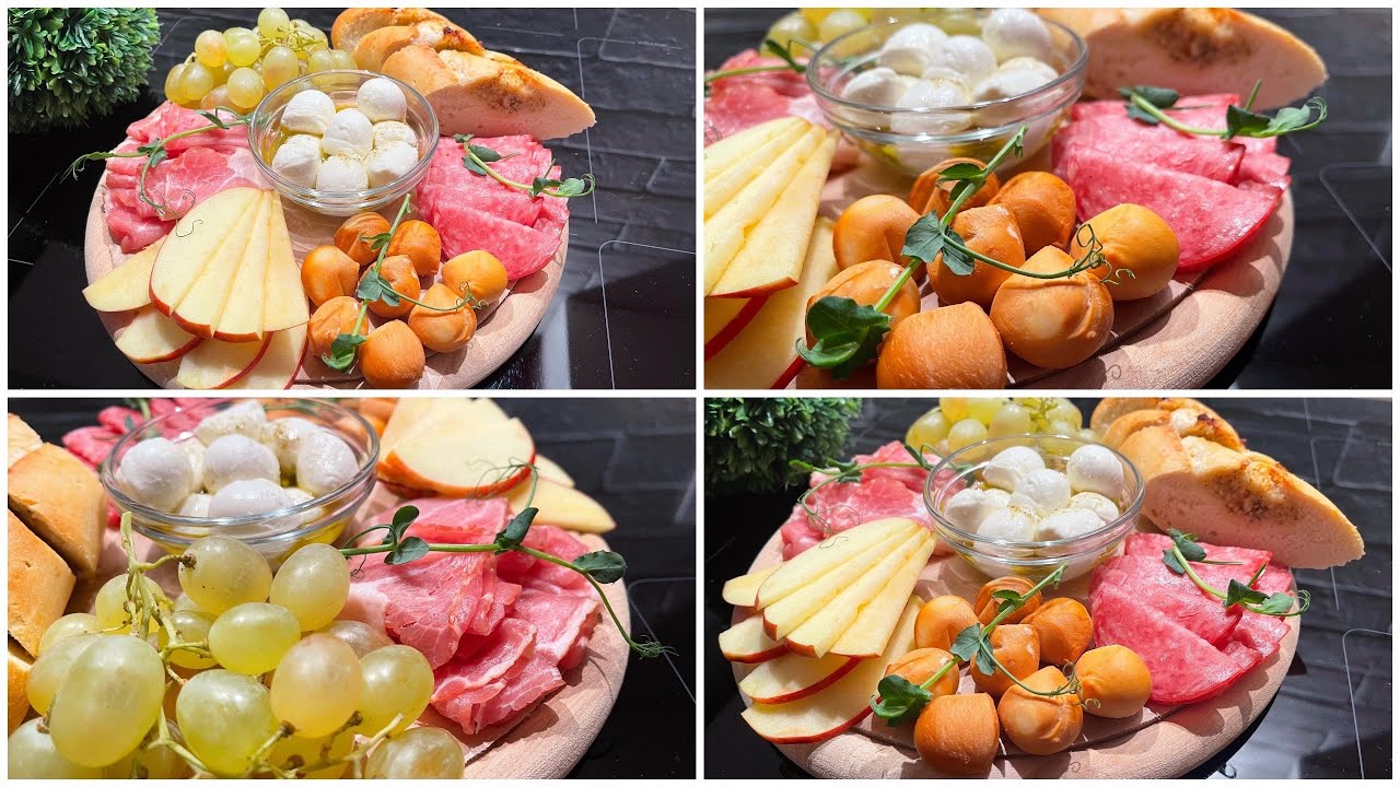 ЗАКУСОЧНАЯ ТАРЕЛКА для ваших гостей! Вариант красивой подачи сыров и мяса на праздник!