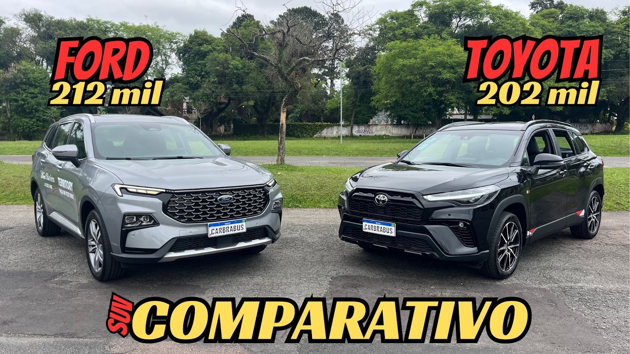 Comparativo Toyota Corolla Cross 2025 GR-Sport e Ford Territory 2025 Titanium