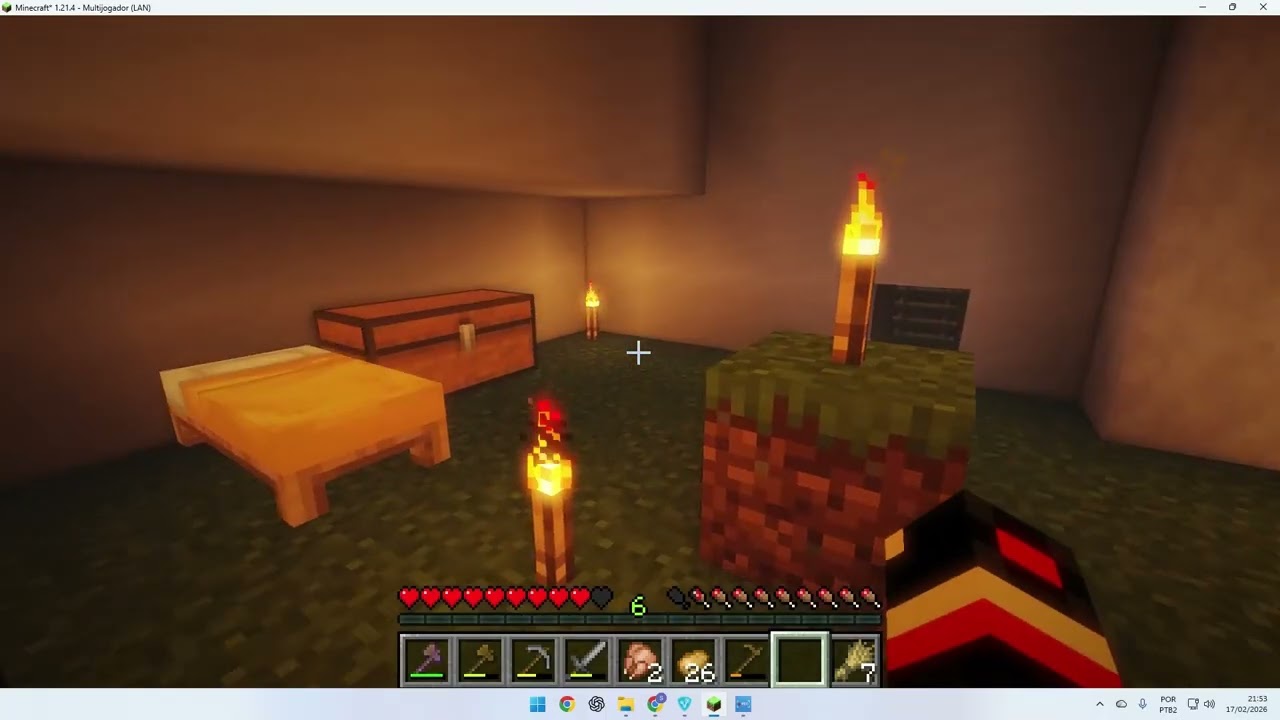 jogando Minecraft com meu primo Matheus aeeeee