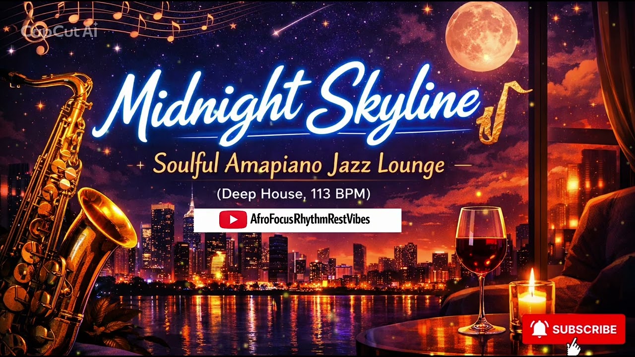 Midnight Skyline 🎷 | Soulful Amapiano Jazz Lounge (Deep House, 113 BPM)