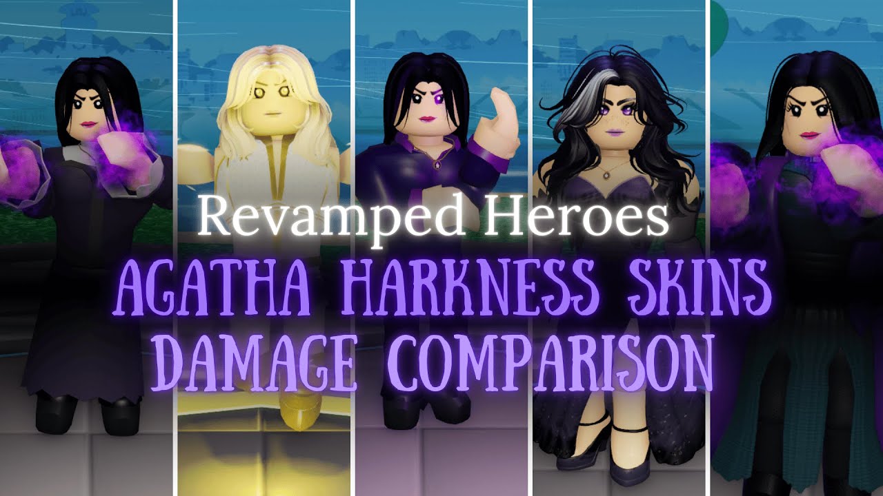 Agatha Harkness Skins Damage Comparison || [Revamped] Heroes Online World