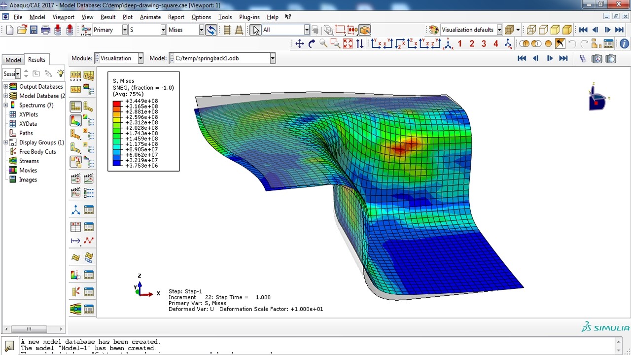 3D Spring back process in Abaqus
