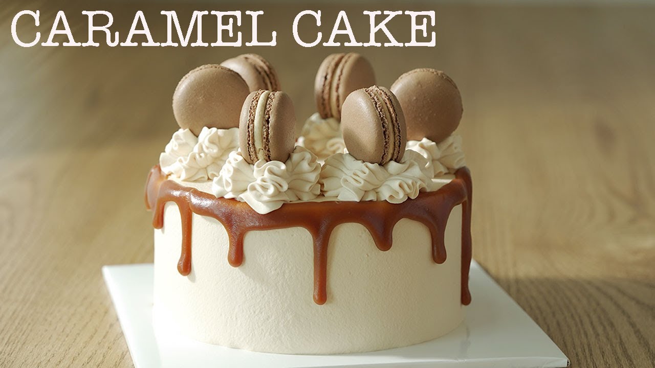 초코캬라멜 생크림 케이크 & 초코캬라멜 마카롱/Chocolate Caramel Cake & Macarons