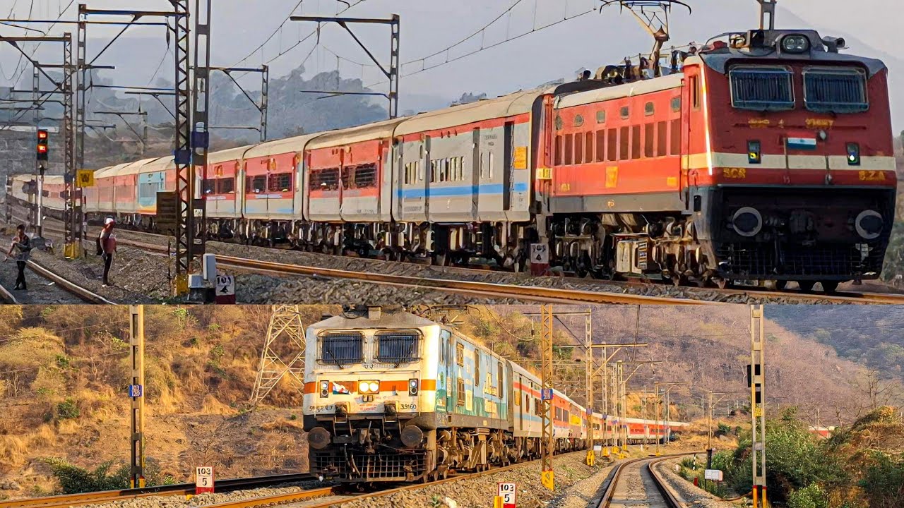 Two Trains Meet-up Climbing & Descending Bhor Ghat 