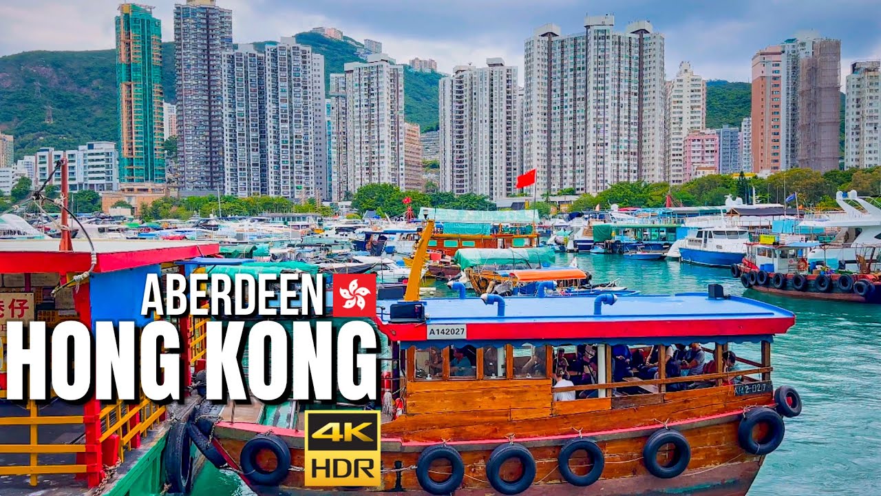 Hong Kong — Aberdeen Floating Village Walking Tour【4K HDR】| Featuring Hong Kong's Last Boat Noodles!