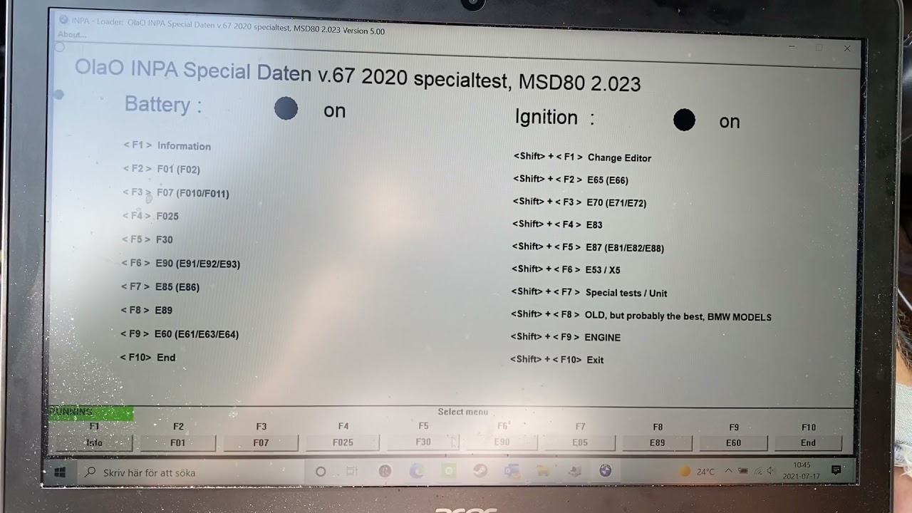 DIY BMW M57 Diesel 3.0l injector Coding w/INPA