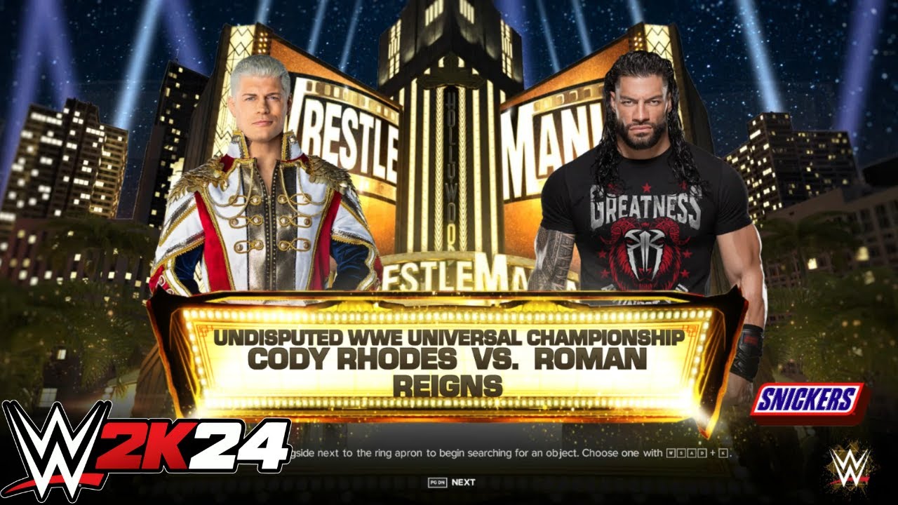 CODY RHODES VS ROMAN REIGNS | HELL IN A CELL MATCH AT WRESTLEMANIA | WWE 2K24 GAMEPLAY #1 | HINDI |