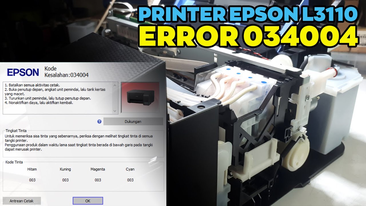 Ошибка принтера Epson L3110 034004