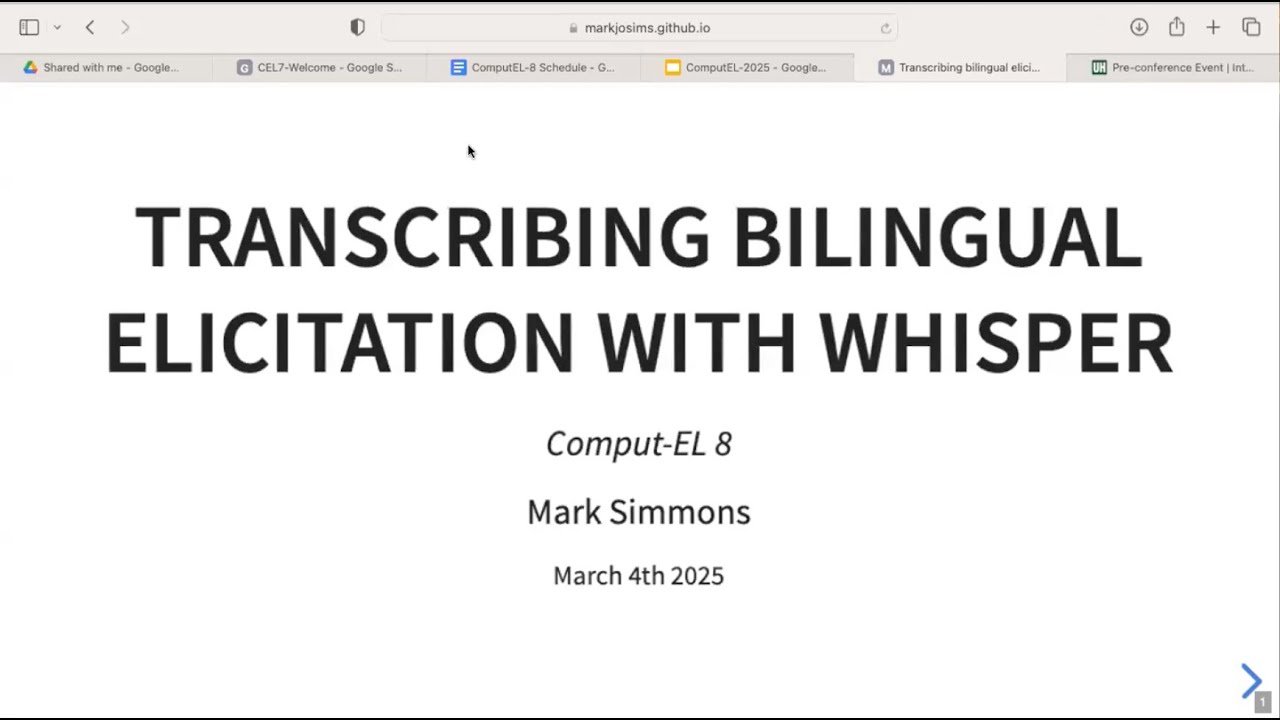 Transcribing Bilingual Elicitation With Whisper
