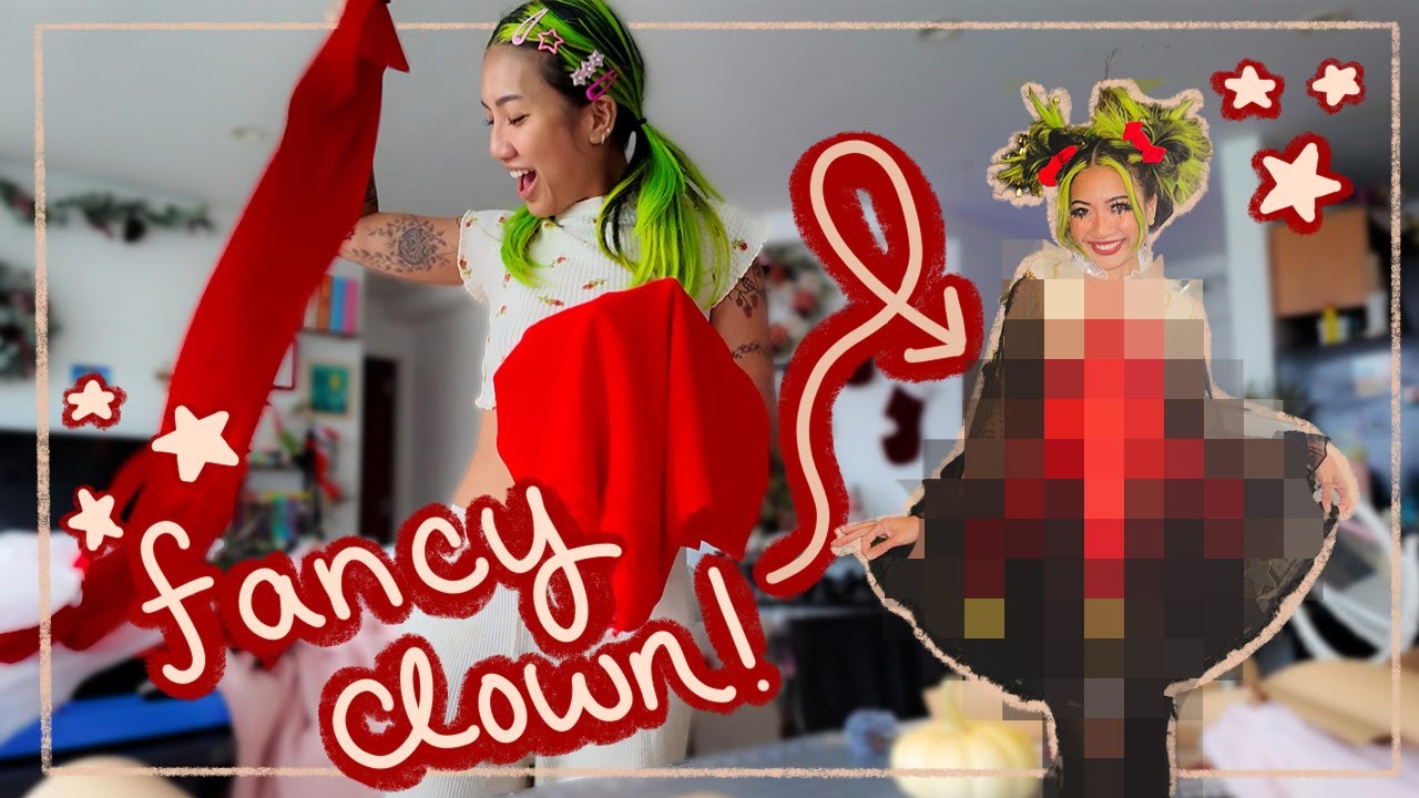 designing/sewing a FORMAL CLOWN OUTFIT for a holiday party 🎄🌟