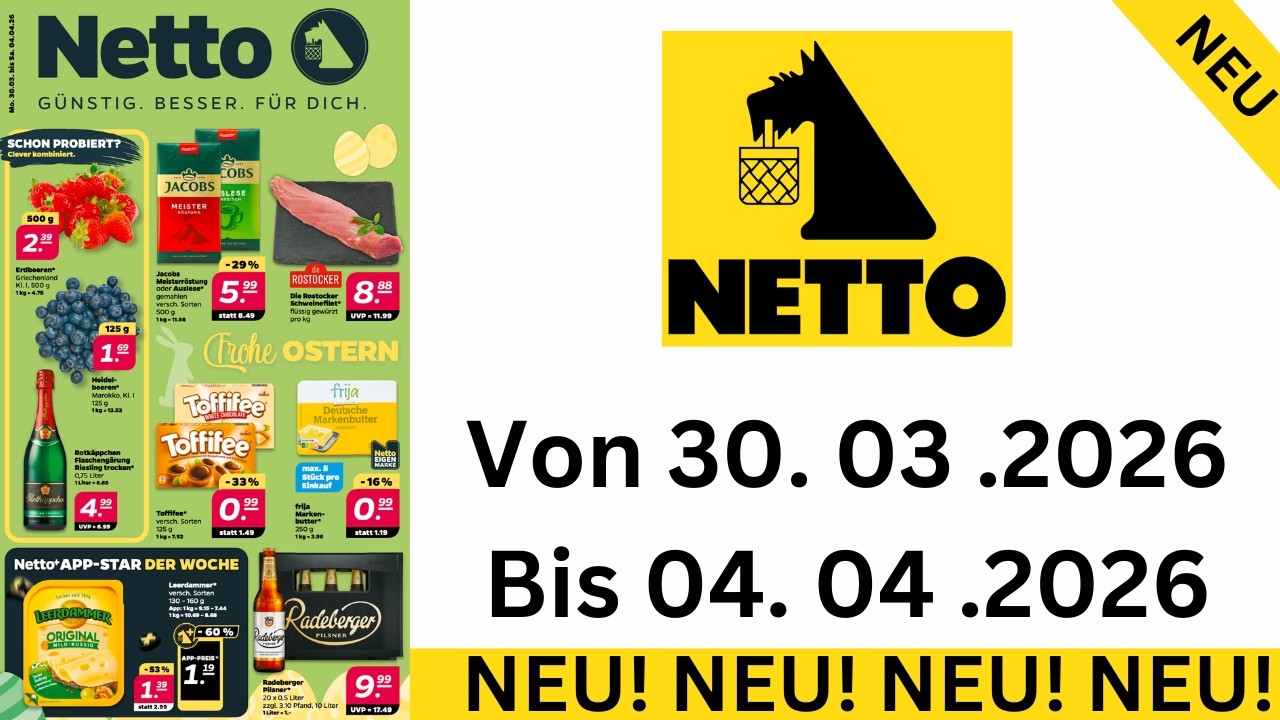 Netto Prospekte Angebote Werbung G&uuml;ltig von 30.03.2026 bis 04.04.2026 Werbung DE