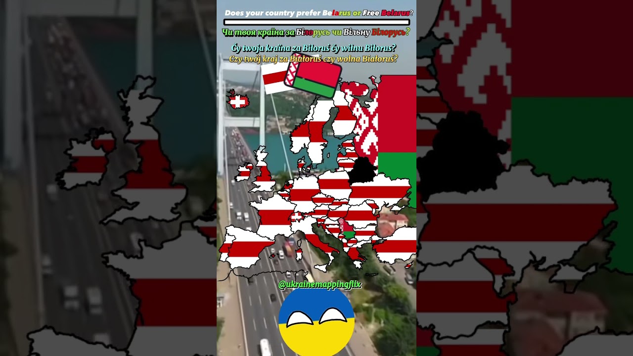 Does your country prefer Belarus or Free Belarus? 🇺🇦&hearts;️⚪️🔴⚪️ #geography #mapping #viral #trending