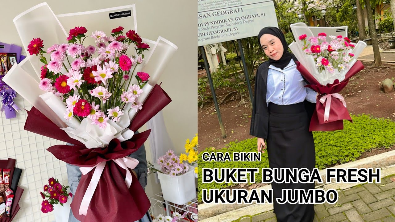 CARA BIKIN BUKET BUNGA FRESH JUMBO / BESAR