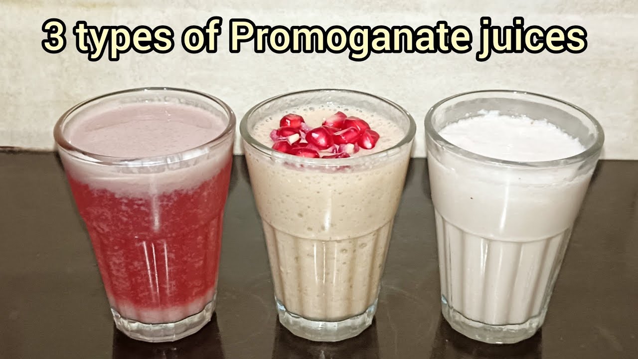 3 types of Promoganate juices  | Promoganate juice milkshake smoothie | promod juice recipe ........