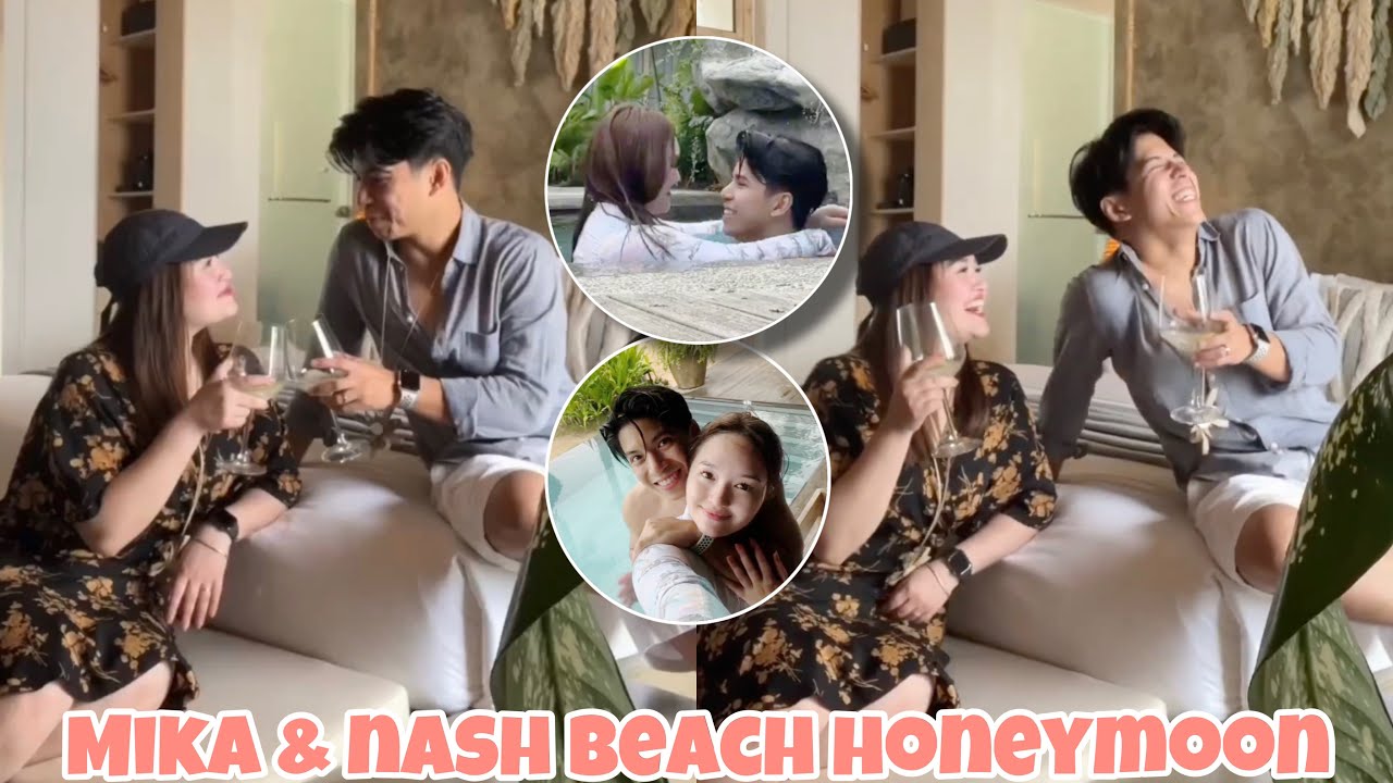 MIKA DELA CRUZ AND NASH AGUASH BEACH HONEYMOON NAPAKA SWEET NG BAGONG KASAL INLOVE NA INLOVE PADIN