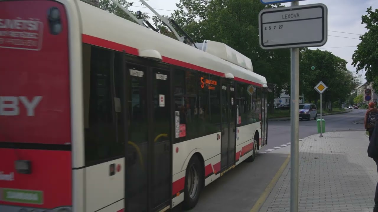 Czech Republic, Pardubice, trolleybus 5 ride from 17. listopadu to Dopravní podnik