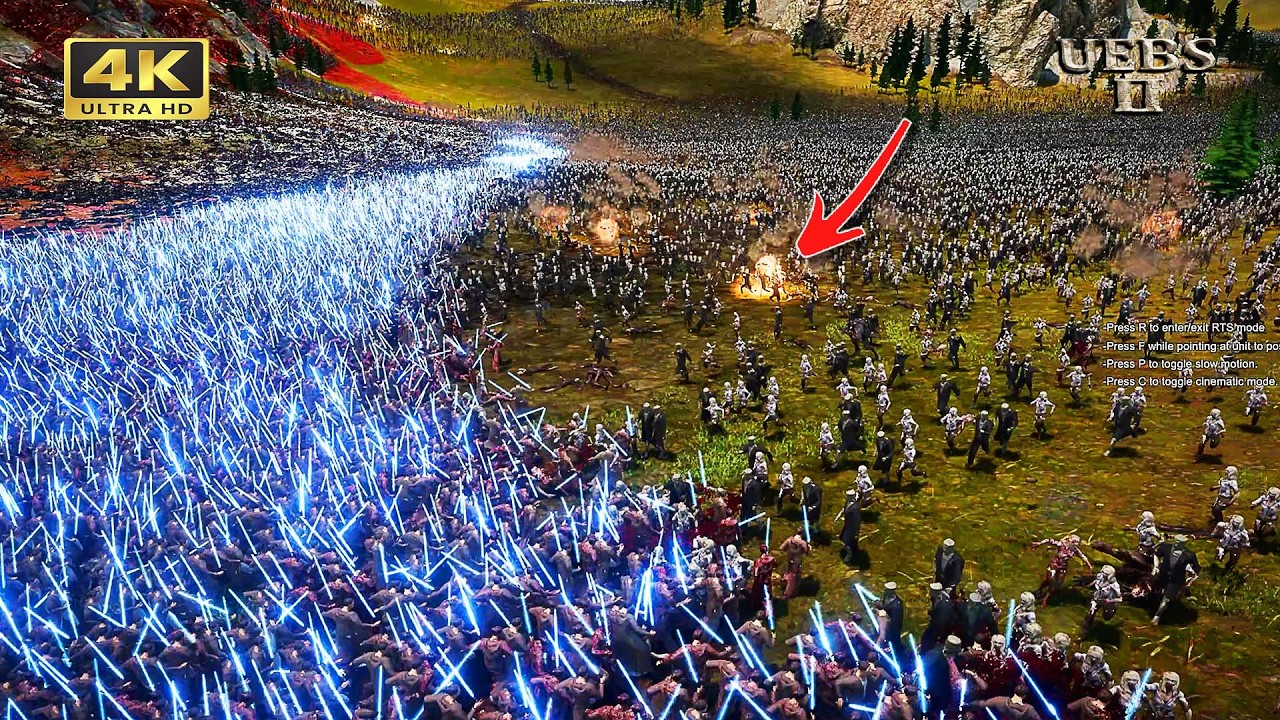 The Lost Hero Returns! 76,993 Jedi & Space Marines vs. 5,986,760 Monsters! UEBS 2 [4K]