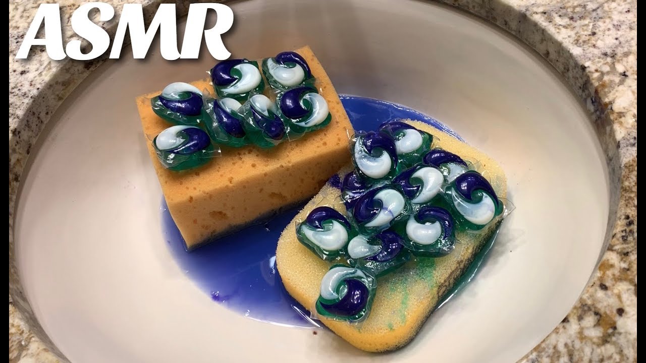 🧺 Asmr Tide Pod Overload! Satisfying Sponge Squeezing!! 🧺 Stress Relief / Sleep Aid