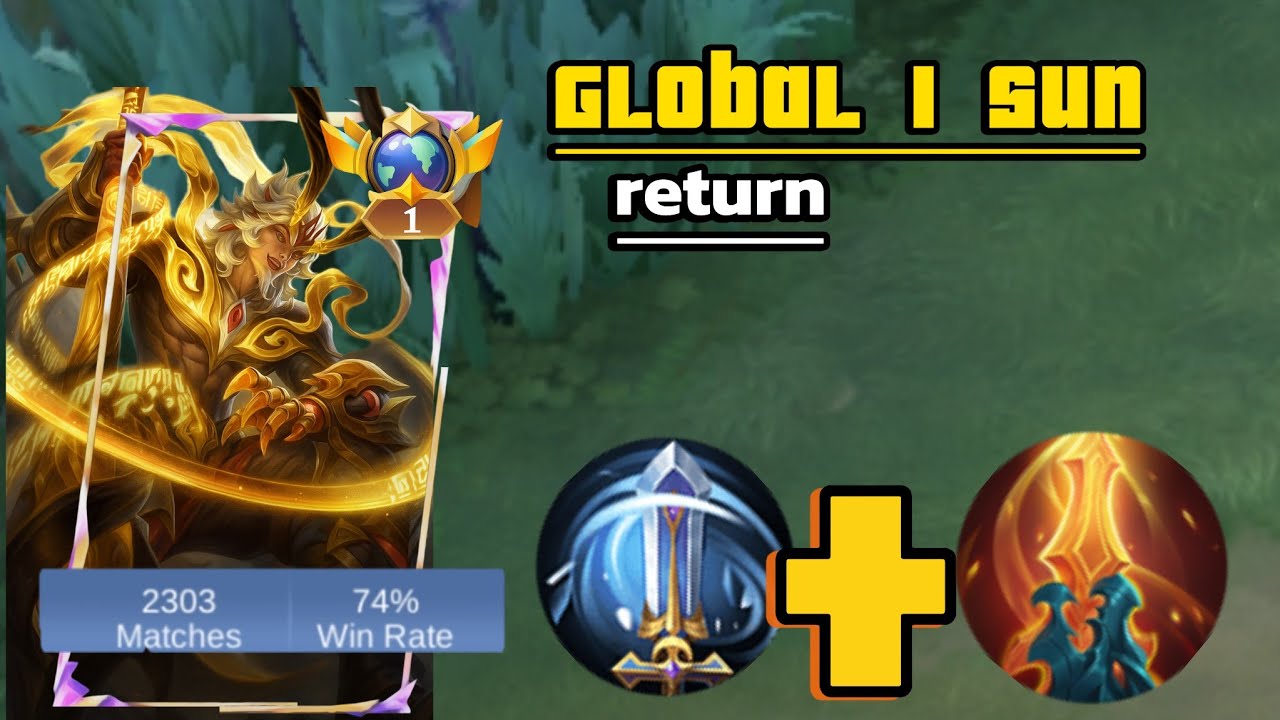 GLOBAL 1 SUN RETURN..  HIGH RANK SOLO RANK GAMEPLAY #sunmlbb 