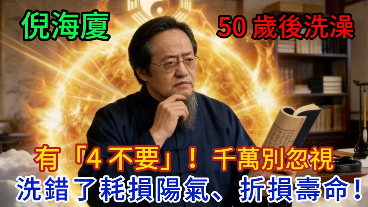 倪海廈：50 歲後洗澡有「4 不要」！千萬別忽視，洗錯了耗損陽氣、折損壽命！