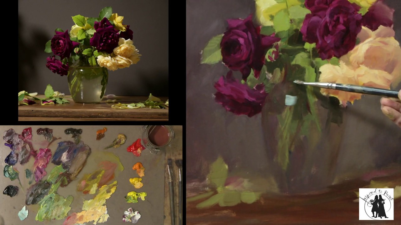 Painting Munstead Wood Roses in Glass with Elizabeth Robbins