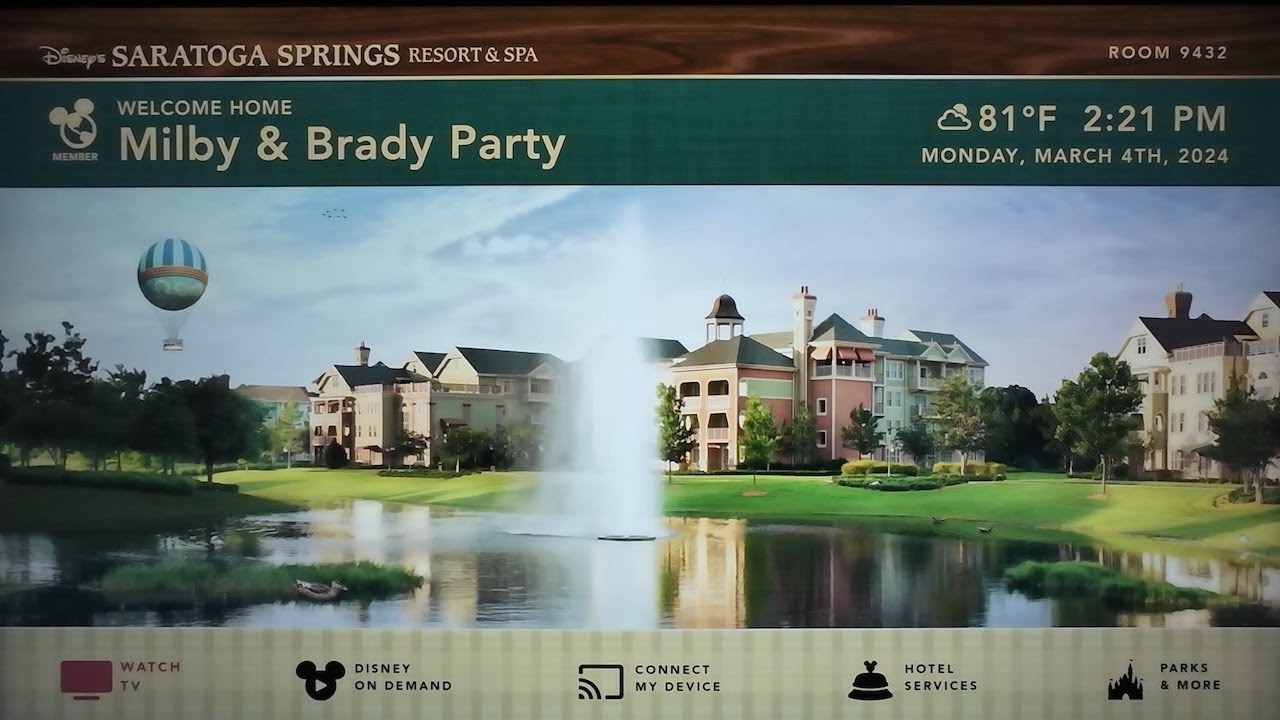 Disney Resort TV - Saratoga Springs Resort Splash Screen @ WDW
