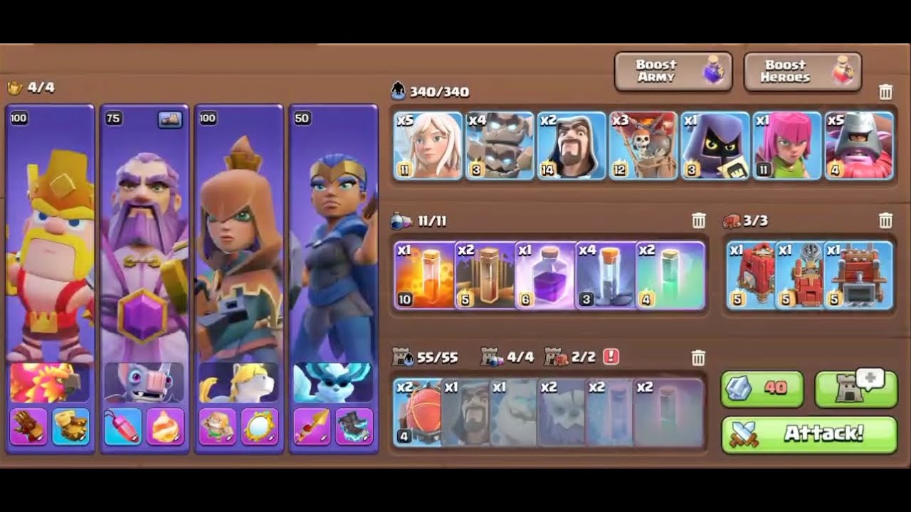 TH18 EASY 3 STARS WITHOUT CC TROOPS