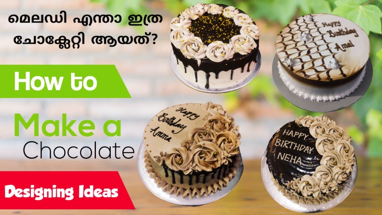 Chocolate Cake Decorations By At She Bakes|🍫 No Food Colors | Chocolatey Designs