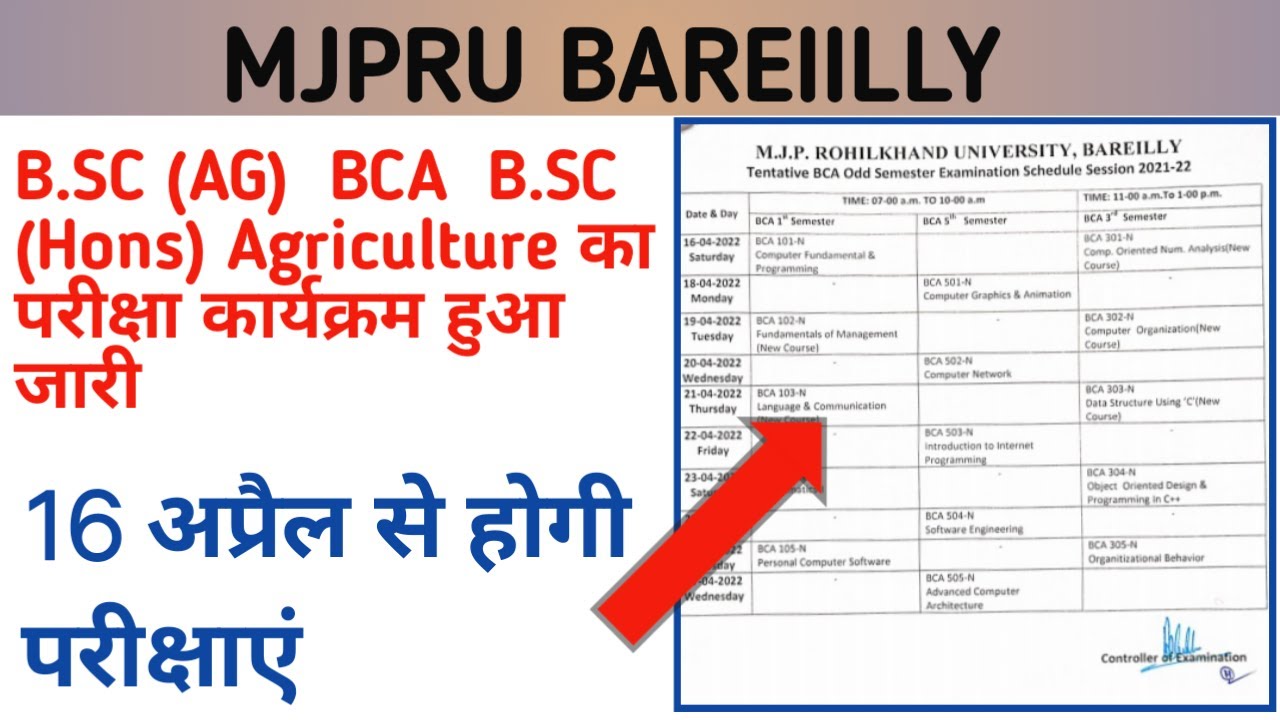 mjpru exam scheme 2022 | mjpru odd semester exam scheme | mjpru bca exam scheme
