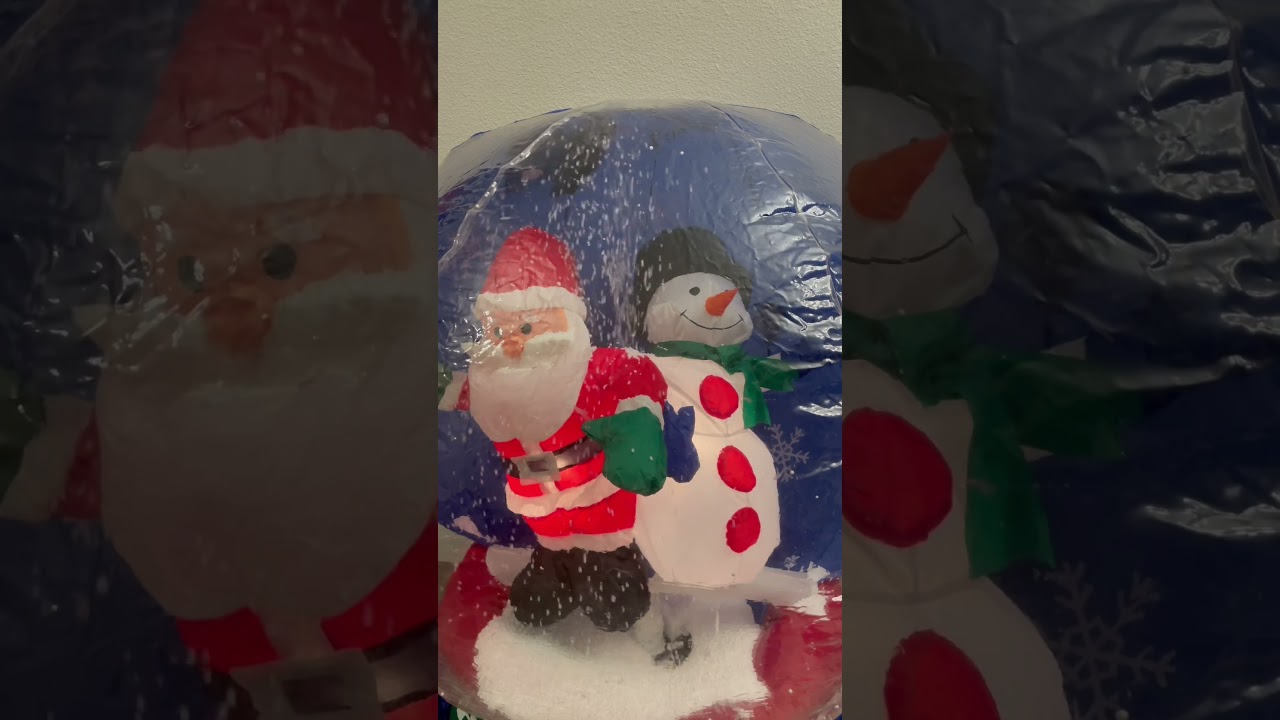 Gemmy 2005 4 foot Santa and Snowman Snow Globe Inflatable