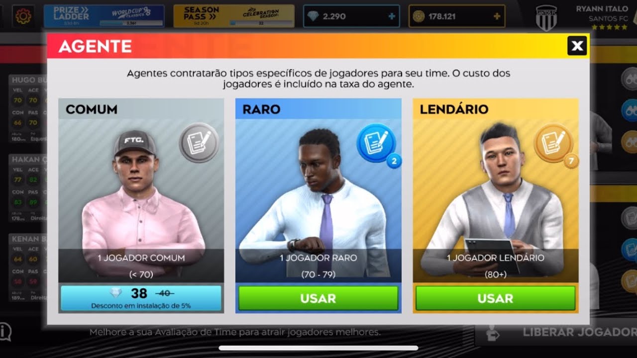 Abrindo 2 Agentes Raros e 7 Agentes Lendários no Dream League Soccer 25