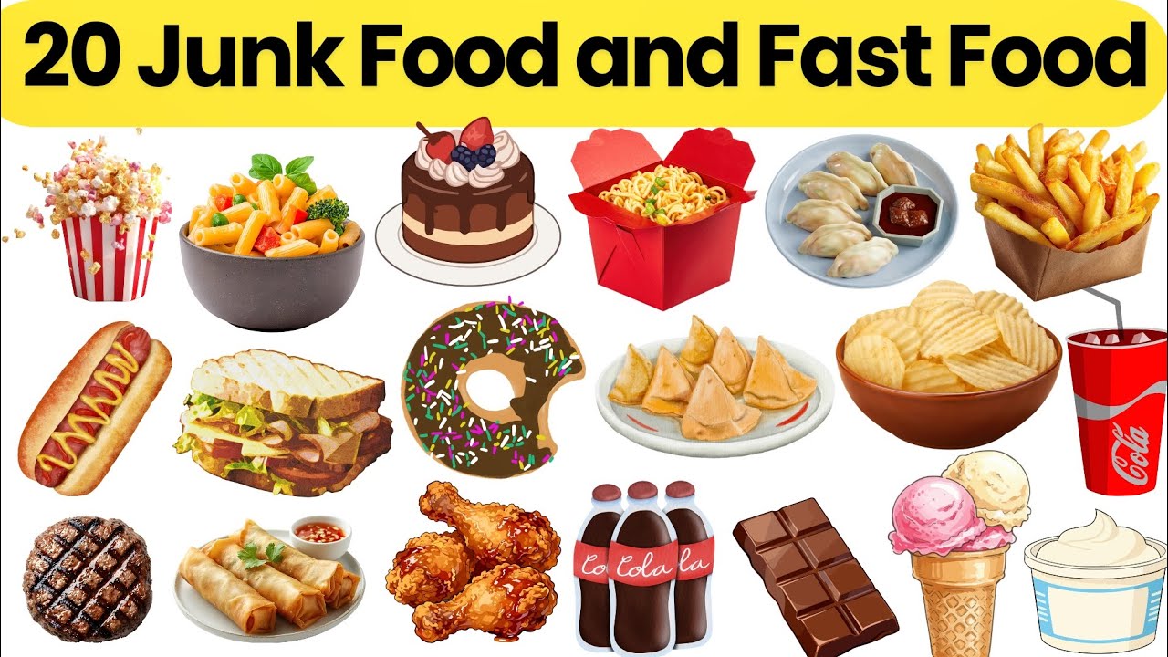 20 Junk Food and Fast Food Names with Their Harmful Effects | Kids Learning Video | #junkfood
