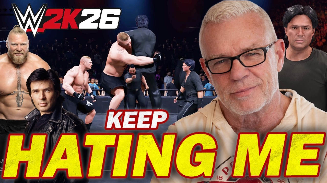 Эрик Бишофф смеется над троллями, избивающими его в видеоигре WWE 2K26.