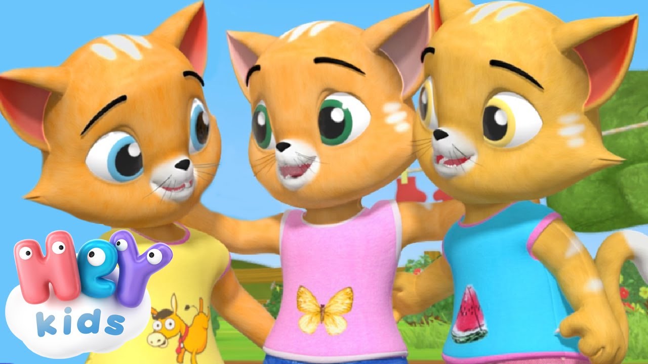 Trois petits chatons | Comptines pour b&eacute;b&eacute; - HeyKids
