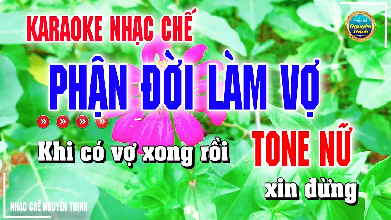 Karaoke Phận Đời Làm Vợ - Khi Có Vợ Đừng Nên Mèo Mỡ Nhạc Chế Trương Danh Tone Nữ