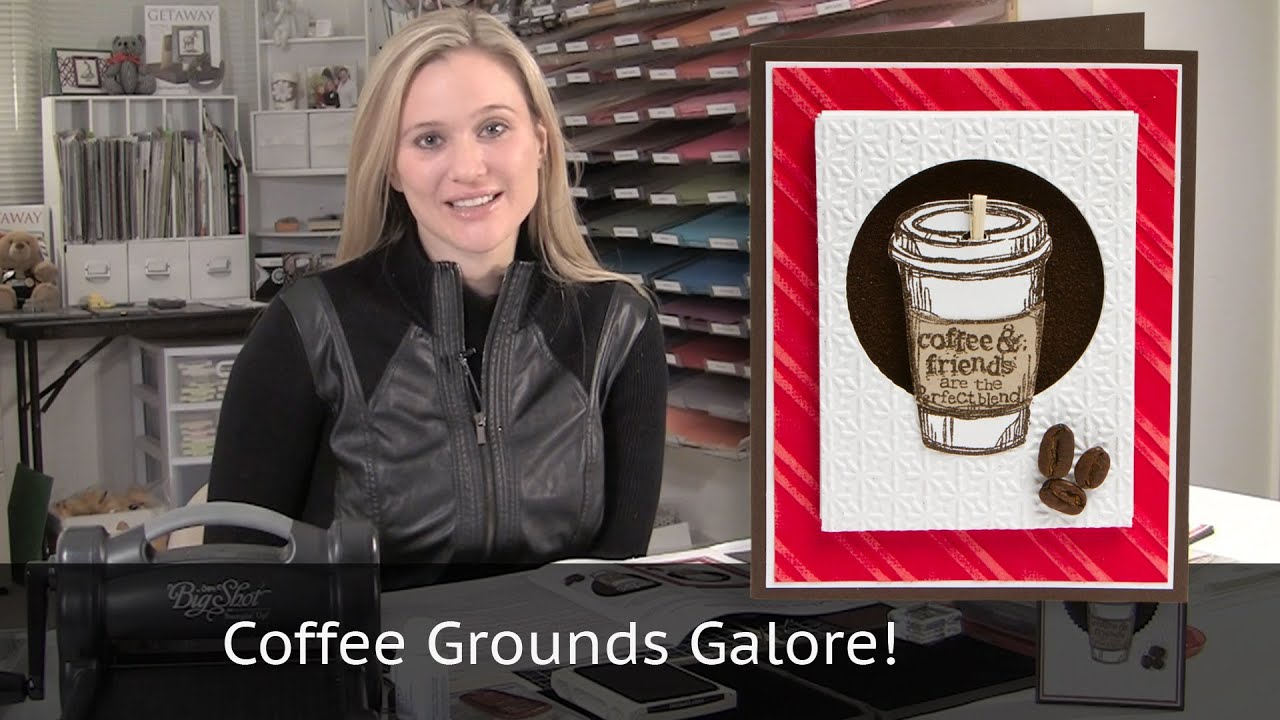 Coffee Cup Card Using Real Coffee Grounds