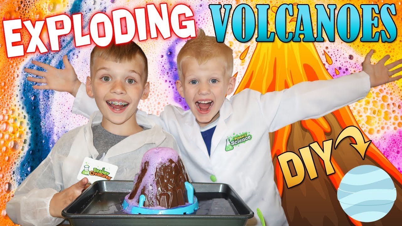 Make Slime & Huge  Volcano Experiment!! Beaker Creatures Science Lab