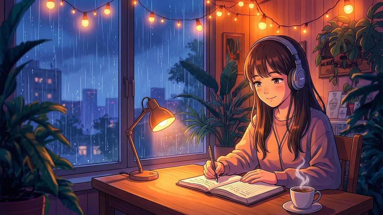 Upbeat Lofi Mix 🌧️ Happy Beats for Focus & Good Mood [Rain + Music]