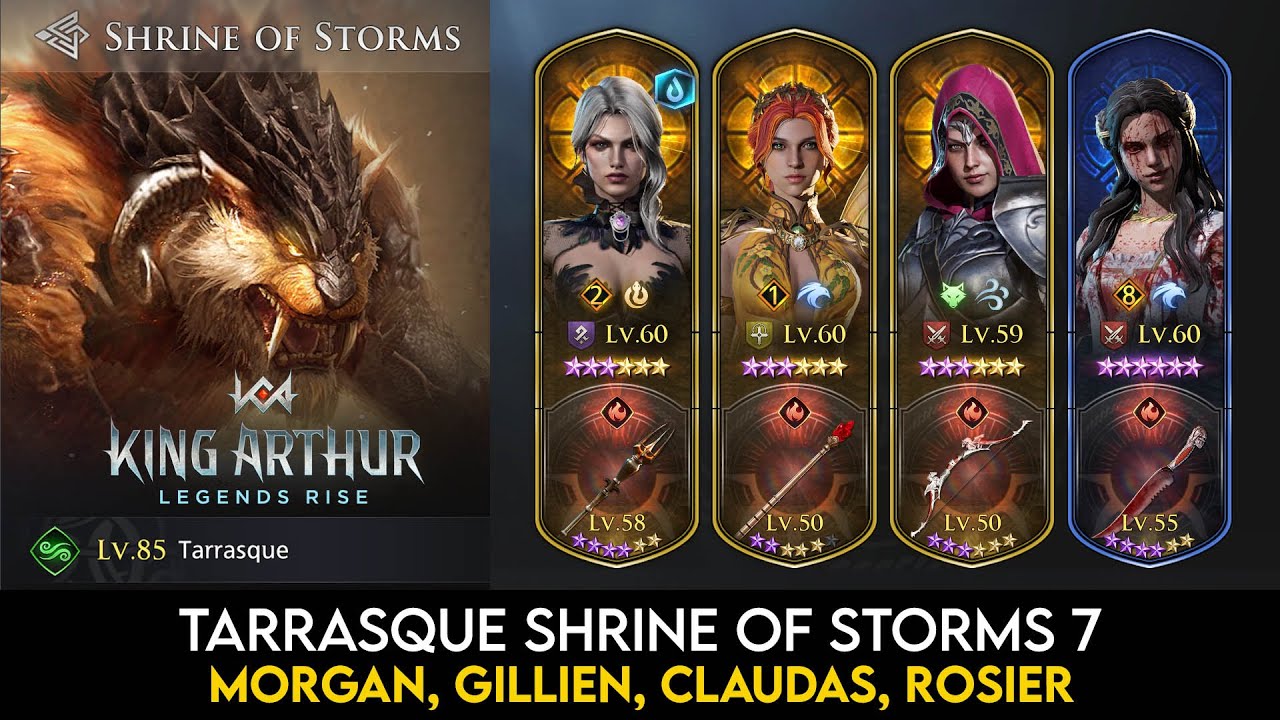 Tarrasque 7 vs Morgan, Gillien, Claudas, Rosier | King Arthur Legends Rise Guide