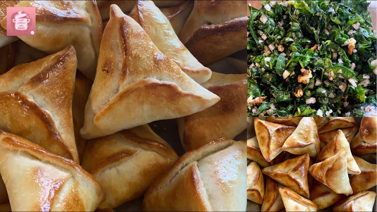 #فطاير بحشوة السبانخ واللحمه بعجينة طريه ورقيقه من جوا fatayer 🫓 spinach pies 🥧 veganfatayer